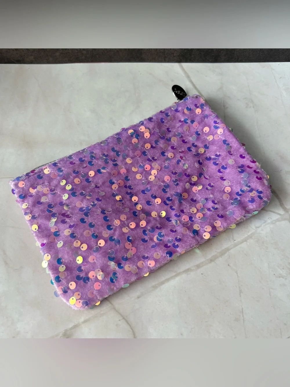 ipsy Purple Sequin Makeup Pouch